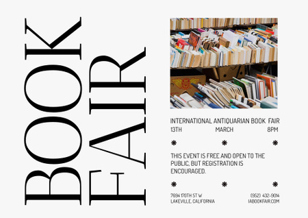 Template di design Book Fair Announcement Poster B2 Horizontal