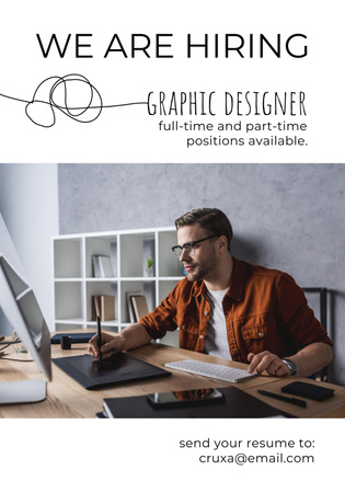 Designvorlage Graphic Designer Vacancy Ad für Poster 28x40in