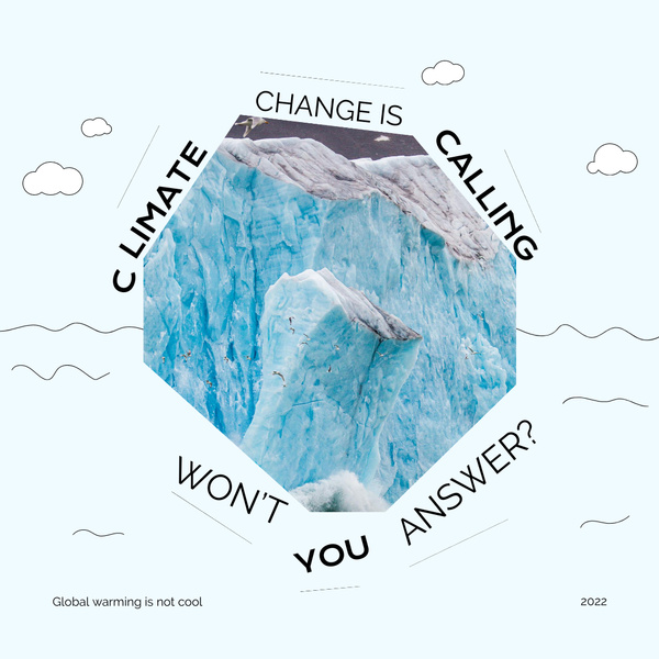 Climate Change Awareness with Melting Iceberg