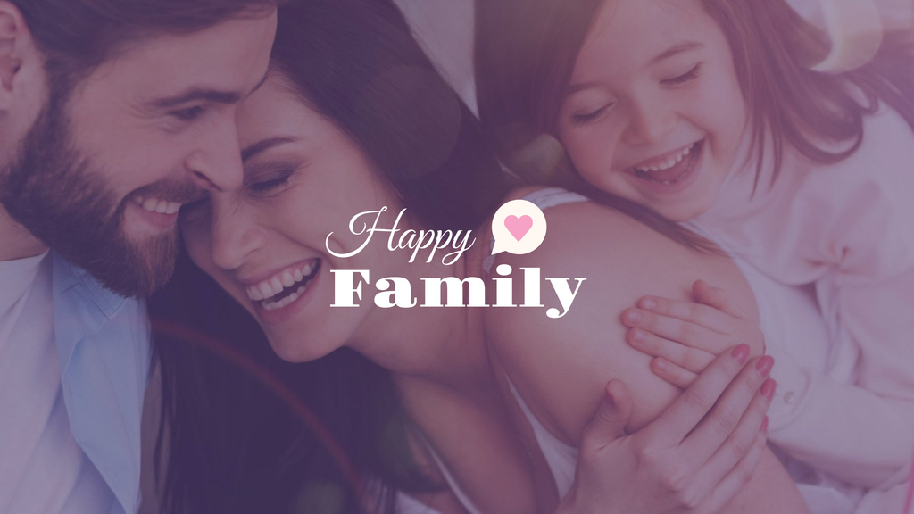 Plantilla de diseño de Happy Family Day Parents with Daughter Youtube 