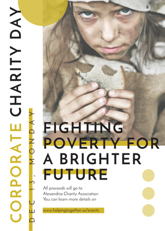 Poverty quote with child on Corporate Charity Day Flayer tervezősablon