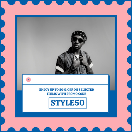 Promo of Stylish Clothes with Hipster Instagram AD Design Template