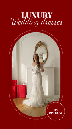 Luxury Wedding Dress Shop Offer With Discount TikTok Video Design Template