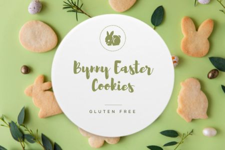 Bunny Easter Cookies Offer Label Šablona návrhu
