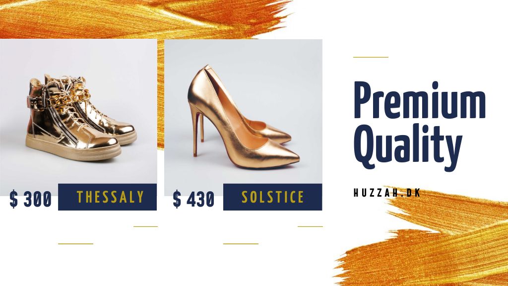 Shoes Shop Offer Golden Pairs Title – шаблон для дизайну