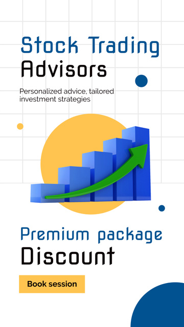Announcement of Discount on Premium Package of Stock Trading Advisor Instagram Video Story Modelo de Design