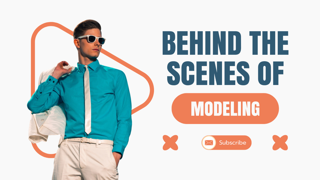 Template di design Young Man in Tie Posing for Photo Youtube Thumbnail