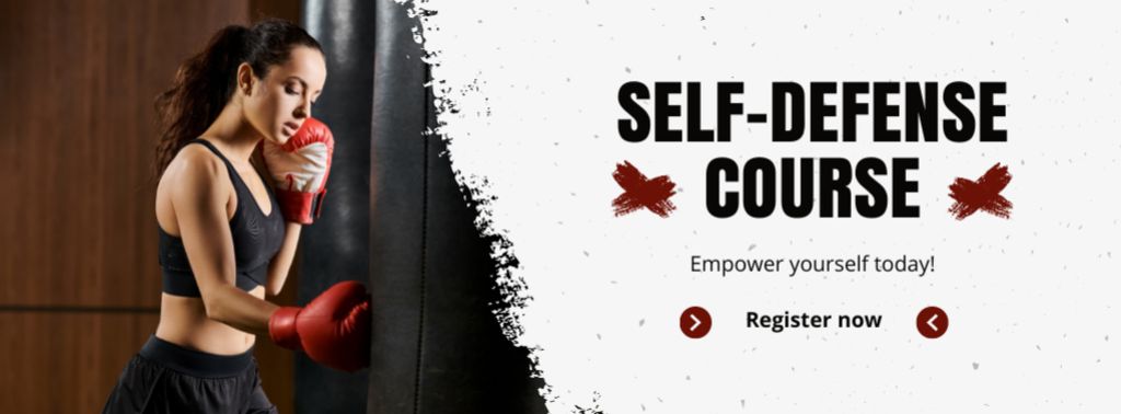 Register For Empowering Self-Defense Courses Facebook cover Design Template