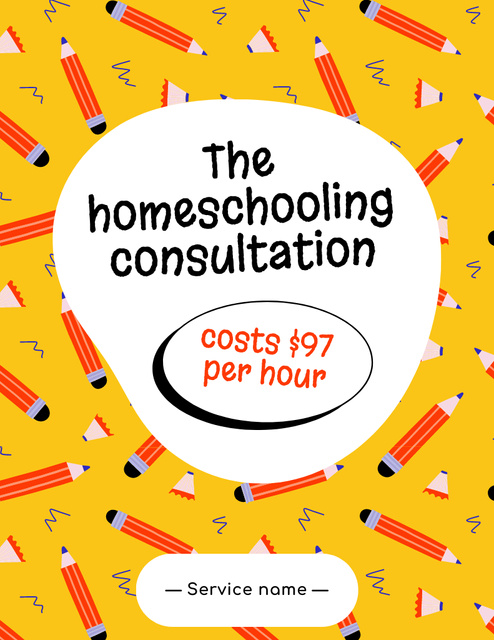 Homeschooling Consultation Services Flyer 8.5x11in Design Template