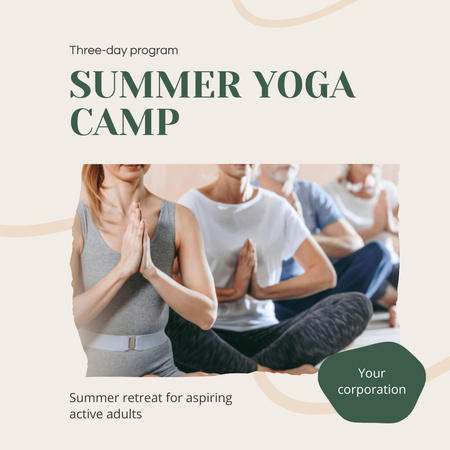 Summer Yoga Camp For Active Adults Instagram Design Template
