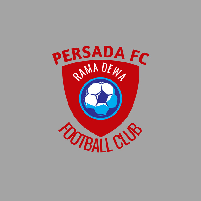 Template di design Football Club Emblem with Ball Logo 1080x1080px