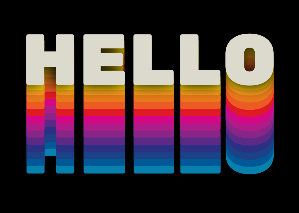 Modèle de visuel Hello colorful word - Card - Card