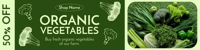 Organic Vegetables and Greenery Twitter Πρότυπο σχεδίασης