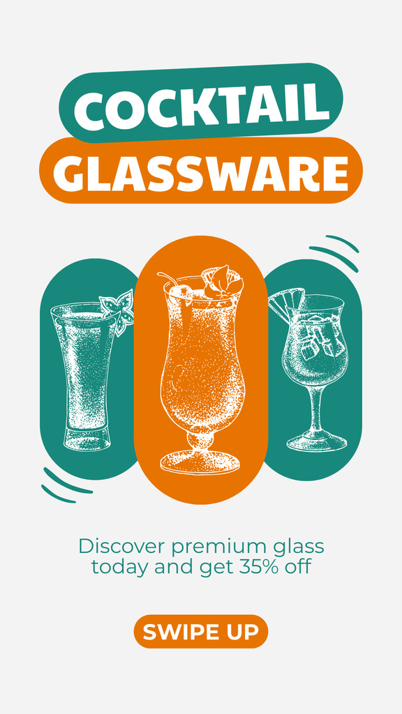 Designvorlage Collectible Glass Drinkware At Lowered Price für Instagram Story