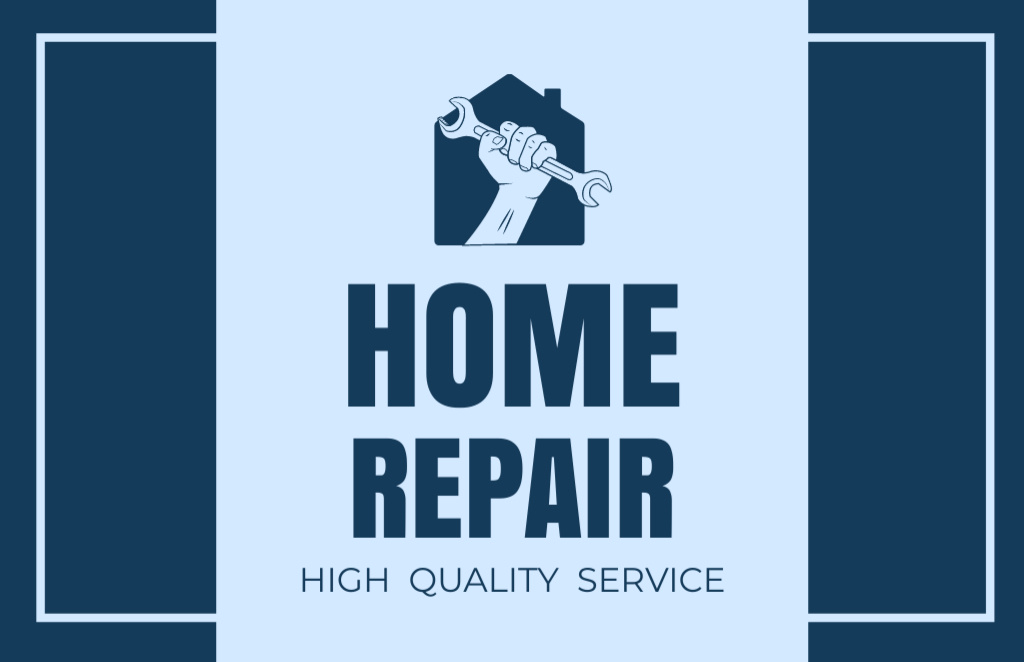 High Quality Service of Home Repair Business Card 85x55mm – шаблон для дизайна