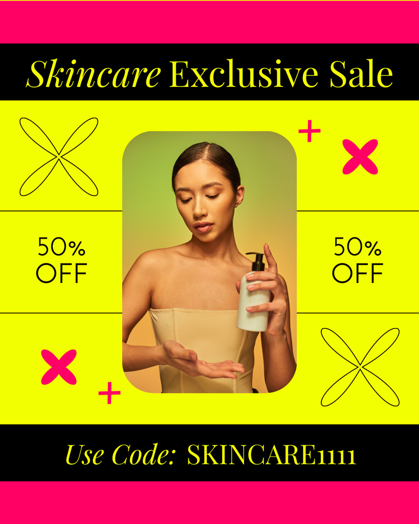 Exclusive Sale of Skincare Products Instagram Post Vertical Šablona návrhu