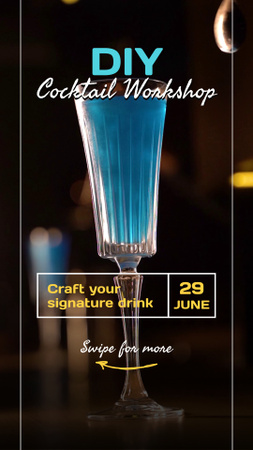 Plantilla de diseño de Taller de cócteles de bricolaje con bebida exclusiva en el bar TikTok Video 