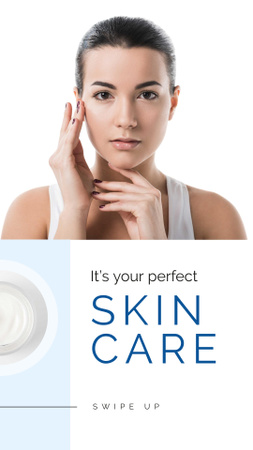 Skincare Offer with Tender Woman Instagram Story Modelo de Design