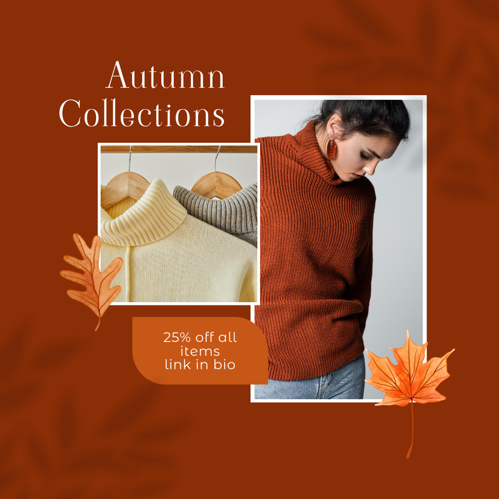 Fall Collection Female Clothing  Instagram Design Template
