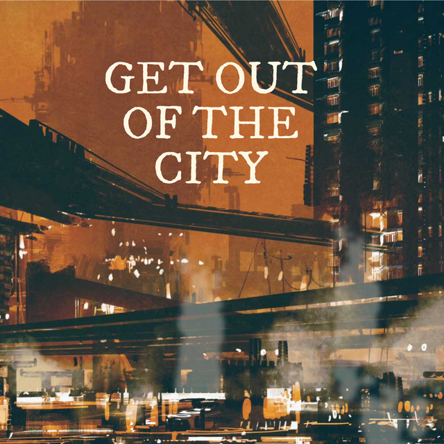 Night city lights Painting Animated Post Πρότυπο σχεδίασης
