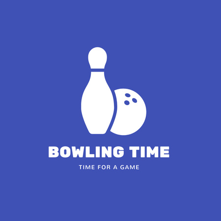 Bowling Club Ad Logo Design Template