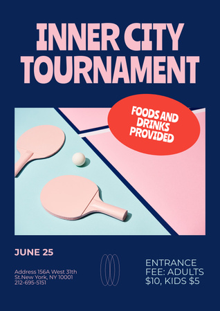 Intercity Table Tennis Tournament Announcement Poster Design Template
