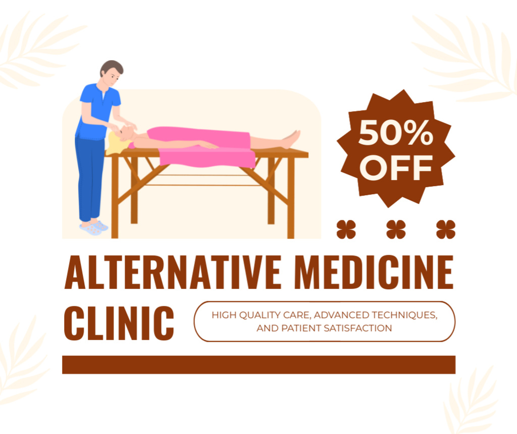 Best Alternative Medicine Clinic Services At Half Price Facebook Design Template