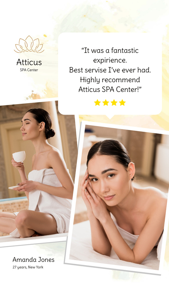 Woman Relaxing at Beauty Procedure Instagram Storyデザインテンプレート