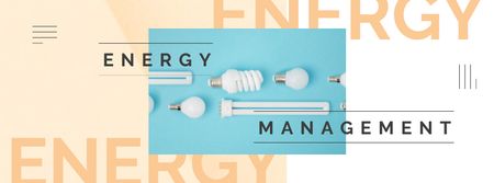 Different kinds of light bulbs Facebook cover Design Template