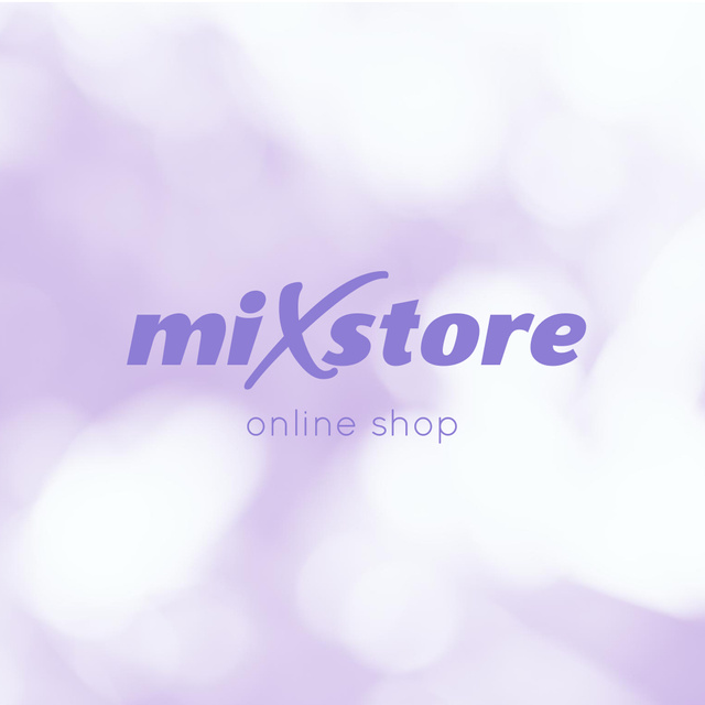 Online Shop Emblem on Purple Logo Design Template