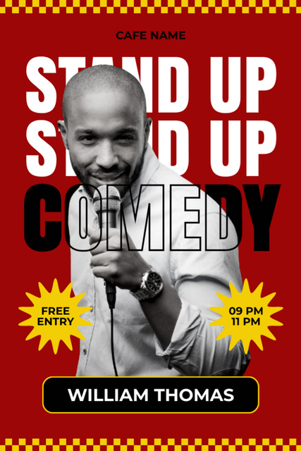 Stand-up Show Announcement with Young Comedian Tumblr tervezősablon