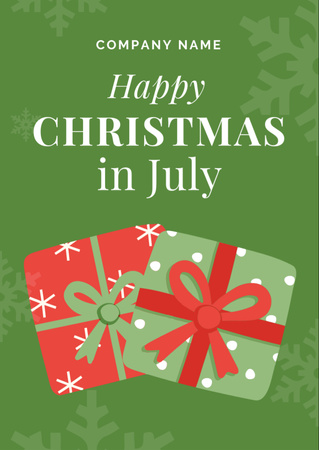 Announcement of Celebration of Christmas in July Flyer A6 Design Template