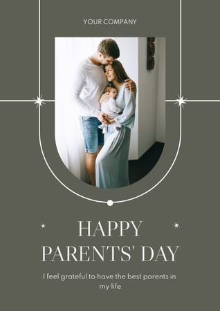 Happy Parents' Day for Young Family Poster A3 Design Template
