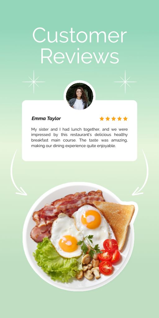Customer's Reviews on Fast Casual Restaurant Graphic Πρότυπο σχεδίασης