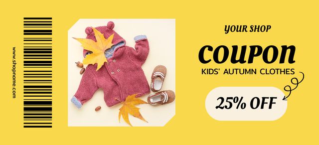 Huge Discounts Offer at Autumn Sale Coupon 3.75x8.25in Πρότυπο σχεδίασης