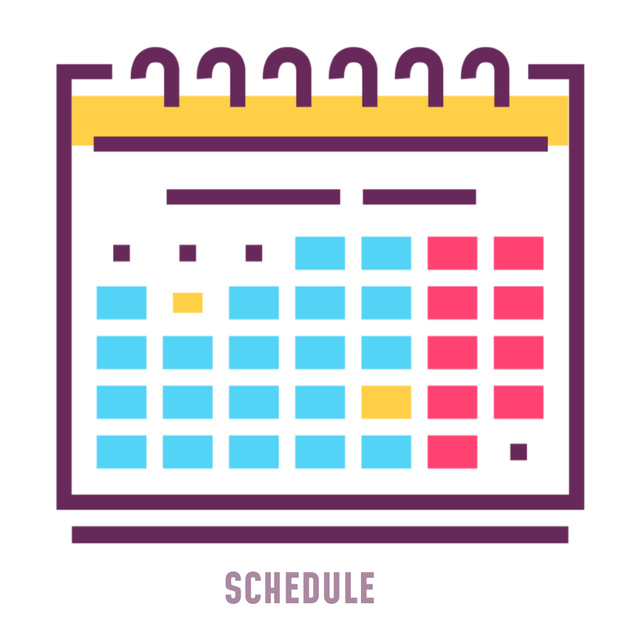 Designvorlage Schedule calendar icon für Animated Post