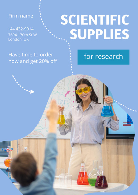 Back to School Sale of Scientific Supplies Poster A3 Design Template