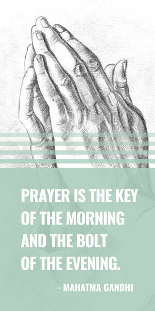 Religion Quote with Hands in Prayer Graphic Design Template