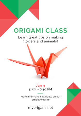 Origami class Invitation Poster 28x40in Design Template