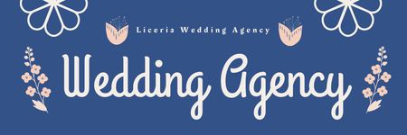 Designvorlage Dienstleistungen einer Hochzeitsagentur mit zarten Blumen für Email header