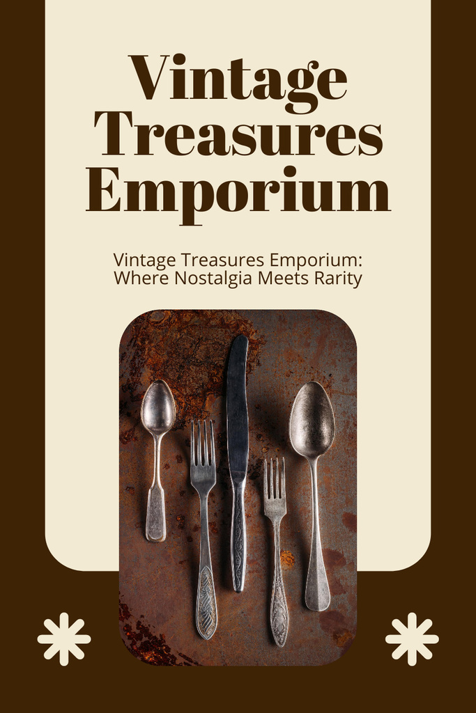 Template di design Antique And Silver Cutlery Offer Pinterest