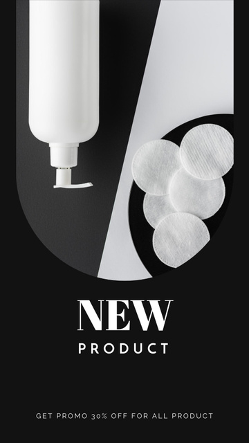 New Skincare Products Ad with White Bottles Instagram Story Šablona návrhu