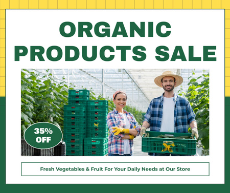Organic Farming Goods Sale Facebook Design Template