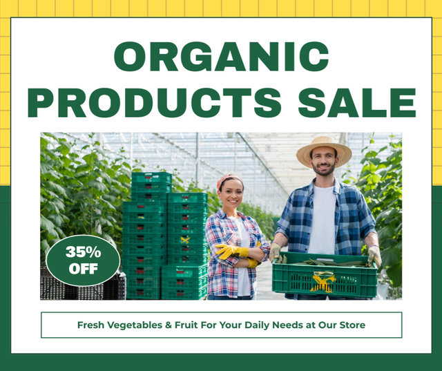Organic Farming Goods Sale Facebook Šablona návrhu