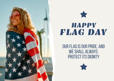 Flag Day Celebration Announcement Postcard Design Template