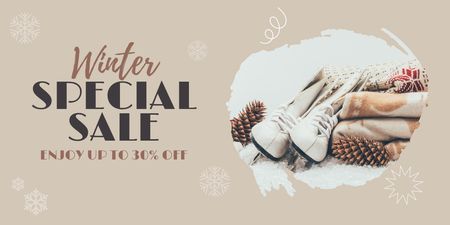 Ontwerpsjabloon van Twitter van winter speciale verkoop aankondiging