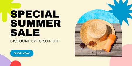 Summer Essentials Sale Twitter Design Template