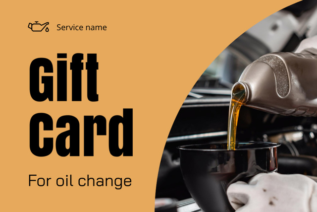 Modèle de visuel Special Offer of Oil Change - Gift Certificate