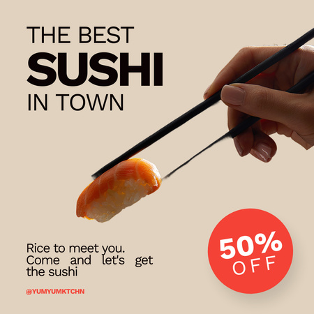 Japanese Food Restaurant Promotion Instagram AD Modelo de Design