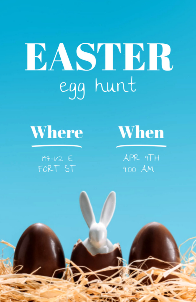 Easter Egg Hunt Cute Announcement Invitation 5.5x8.5in Πρότυπο σχεδίασης